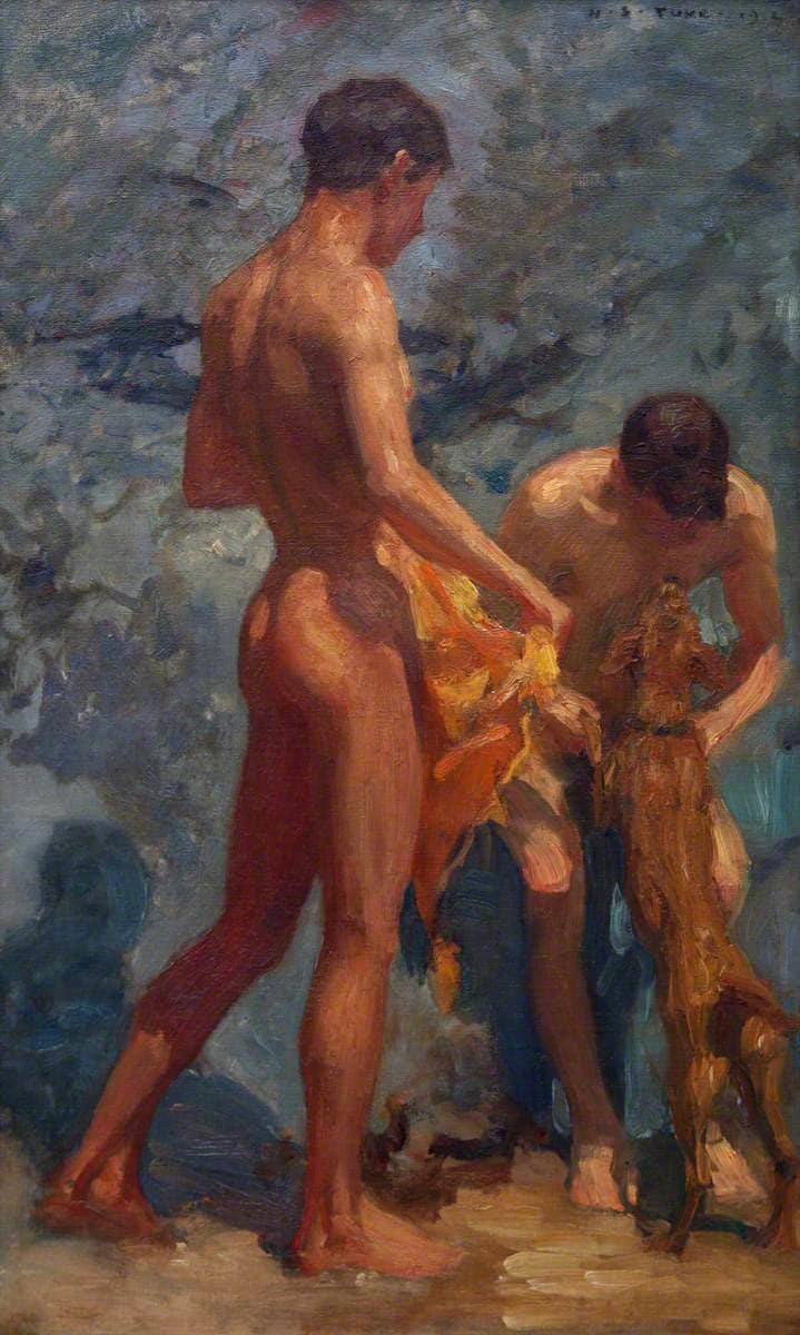 Study of Bathing Boys by Henry Scott Tuke — hand-painted portrait oil painting reproduction on canvas