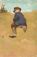 Study of lying boy by Nicholas Roerich — male oil painting wall art, Realism