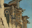 Study Of The Ruin Altenberg by Andreas Achenbach — hand-painted architectural oil painting reproduction on canvas