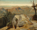 Study of the summits of northern Italy by Oswald Achenbach — rural oil painting wall art, Romanticism