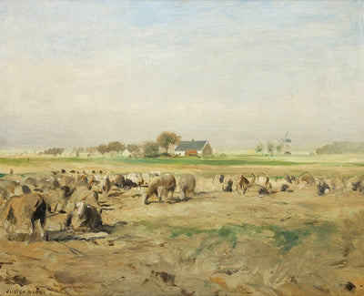 Study: Sheep Pasture at Nauroy by Julien Dupré — oil painting reproduction
