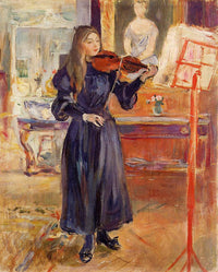 Studying the Violin by Berthe Morisot — hand-painted portrait oil painting reproduction on canvas