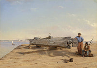 Submarine Torpedo Boat H.L. Hunley, Dec. 6, 1863 by Conrad Wise Chapman — hand-painted landscape oil painting reproduction on canvas