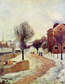 Suburb under snow by Paul Gauguin — hand-painted botanical oil painting reproduction on canvas