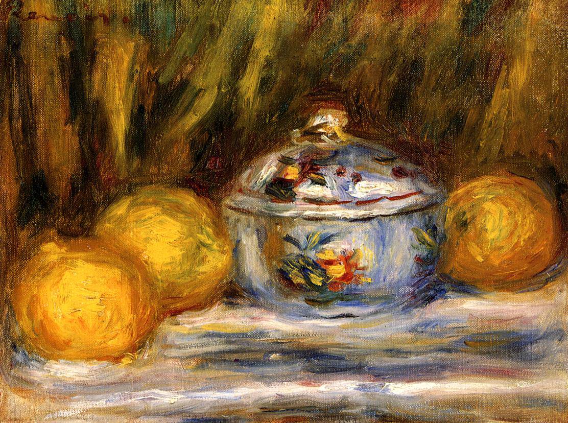 Sugar Bowl and Lemons - Pierre-Auguste Renoir