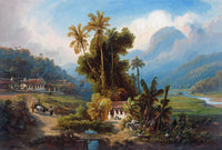 Sugarcane Plantation of San Esteban near Puerto Cabello, Venezuela by Ferdinand Bellermann — hand-painted landscape oil painting reproduction on canvas