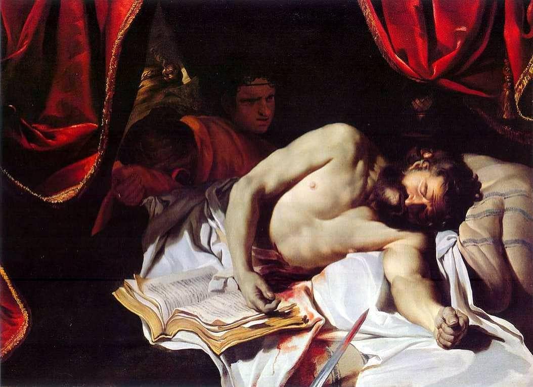 Suicide of Cato the Younger by Charles Le Brun — hand-painted portrait oil painting reproduction on canvas