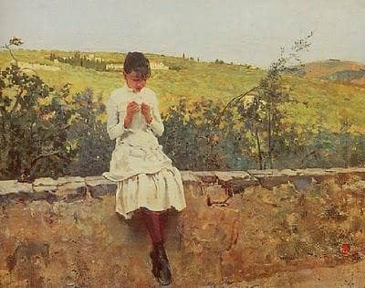 Hills in Settignano by Telemaco Signorini — hand-painted portrait oil painting reproduction on canvas