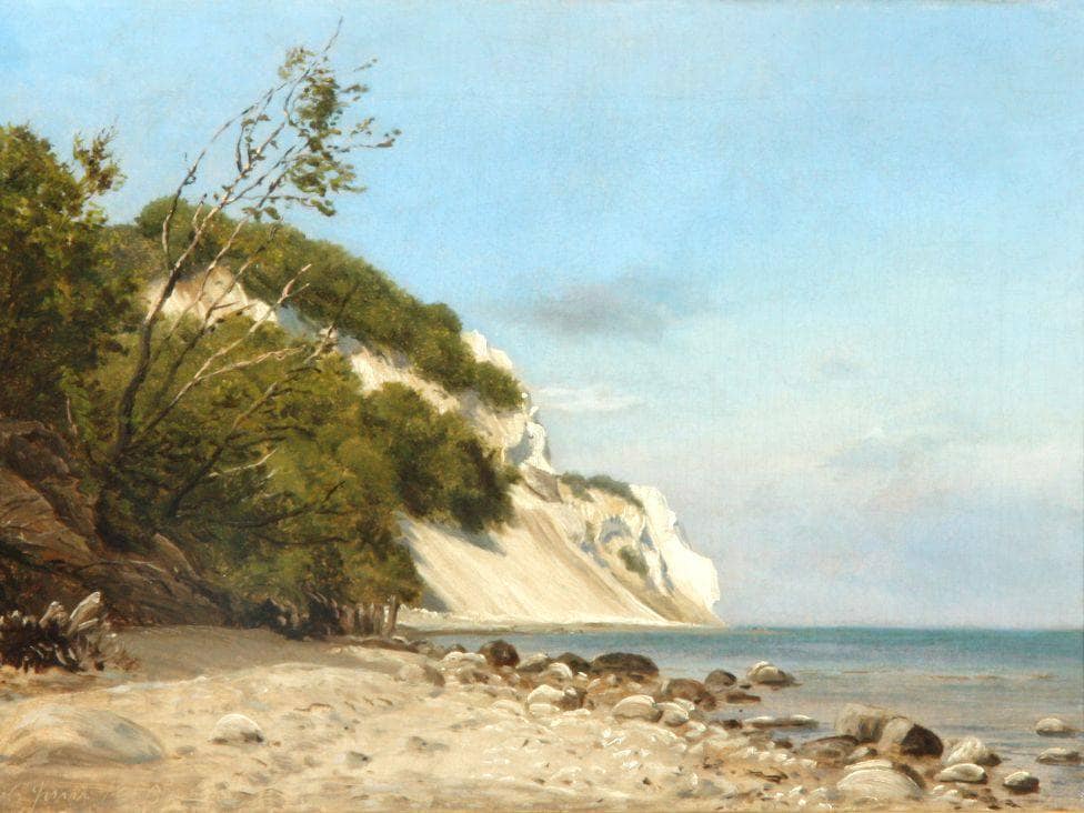 Summer day at Møns Klint by P. C. Skovgaard — hand-painted landscape oil painting reproduction on canvas