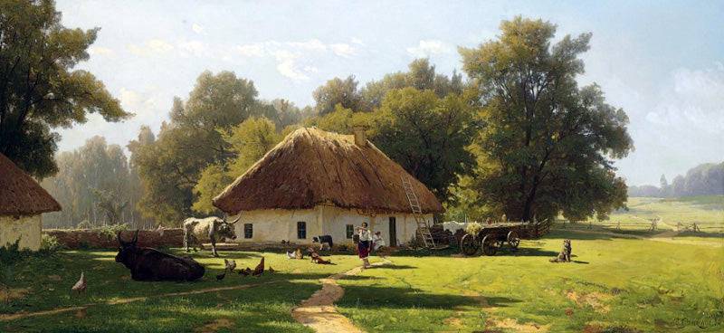 Summer day in Ukraine by Volodymyr Orlovsky, hand-painted animal oil painting reproduction on canvas