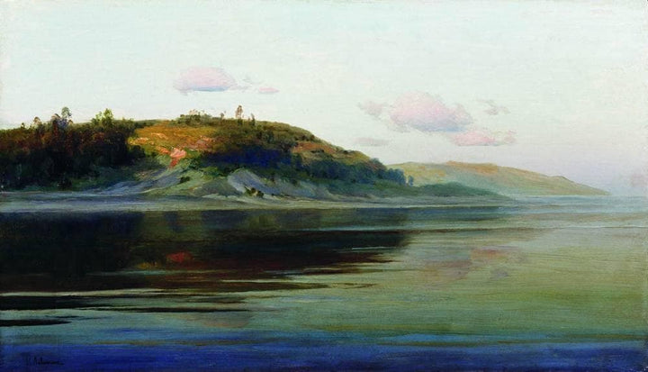 Summer evening. River. by Isaac Levitan — hand-painted landscape oil painting reproduction on canvas