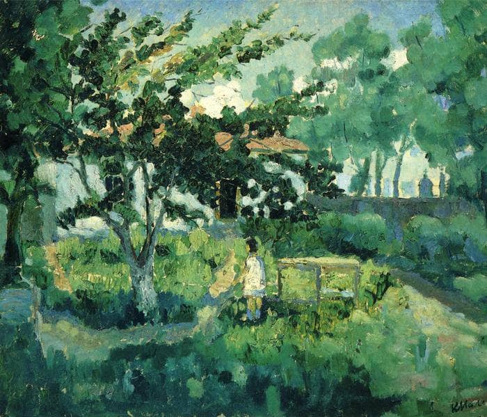 Summer Landscape by Kazimir Malevich — hand-painted botanical oil painting reproduction on canvas