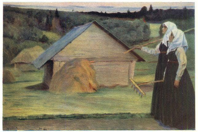 Summer by Mikhail Nesterov — hand-painted landscape oil painting reproduction on canvas