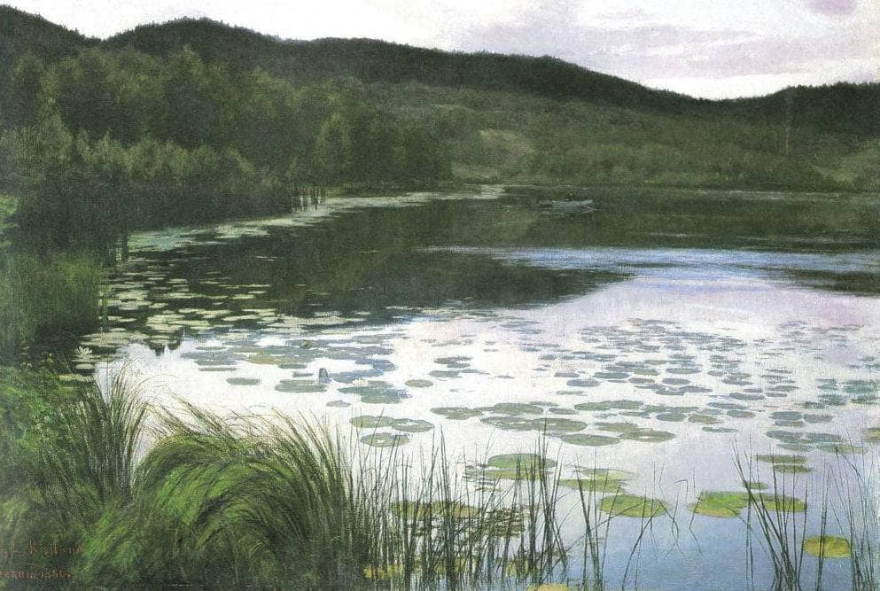 Summer Night by Kitty Lange Kielland — hand-painted landscape oil painting reproduction on canvas