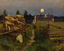 Summer Night Moon by Eero Järnefelt — rural oil painting wall art, Realism