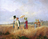 Sunday Stroll by Carl Spitzweg — hand-painted eco oil painting reproduction on canvas