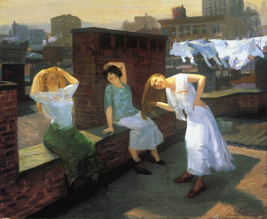 Sunday, Women Drying Their Hair - John French Sloan