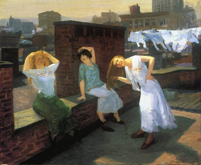 Sunday, Women Drying Their Hair in study