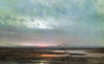 Sundown over a marsh in apartment