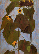 Sunflower by Egon Schiele — flower oil painting wall art, Expressionism