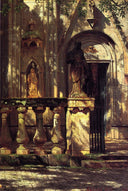 Sunlight and Shadow Study by Albert Bierstadt — hand-painted architectural oil painting reproduction on canvas
