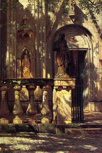 Sunlight and Shadow Study by Albert Bierstadt — hand-painted architectural oil painting reproduction on canvas