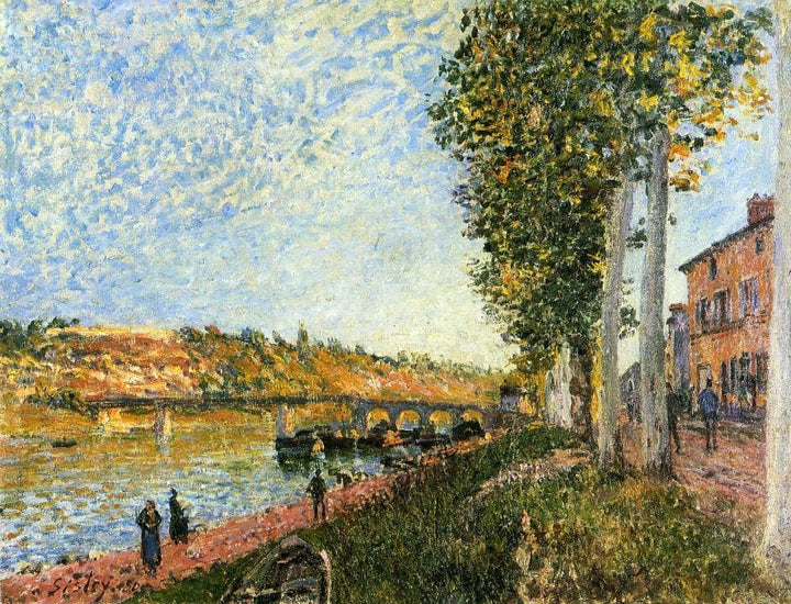 Sunrise at Saint Mammes by Alfred Sisley — hand-painted botanical oil painting reproduction on canvas
