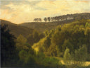 Sunrise over Forest and Grove by Albert Bierstadt — hand-painted botanical oil painting reproduction on canvas