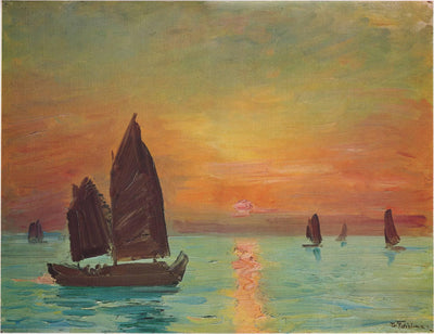 Sunrise(sunrise in Taiwan) by Fujishima Takeji — oil painting reproduction