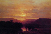 Sunset by George Inness — hand-painted landscape oil painting reproduction on canvas