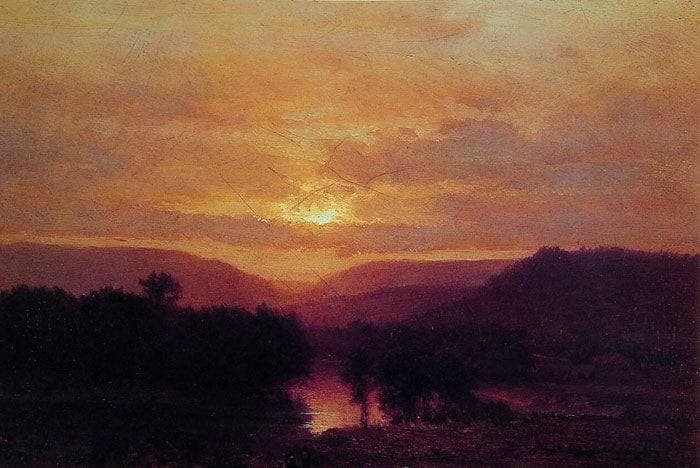 Sunset by George Inness — hand-painted landscape oil painting reproduction on canvas