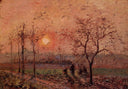Sunset by Camille Pissarro — rural oil painting wall art, Impressionism