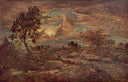Sunset at Arbonne by Theodore Rousseau — hand-painted botanical oil painting reproduction on canvas