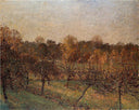 Sunset at Eragny by Camille Pissarro — rural oil painting wall art, Impressionism