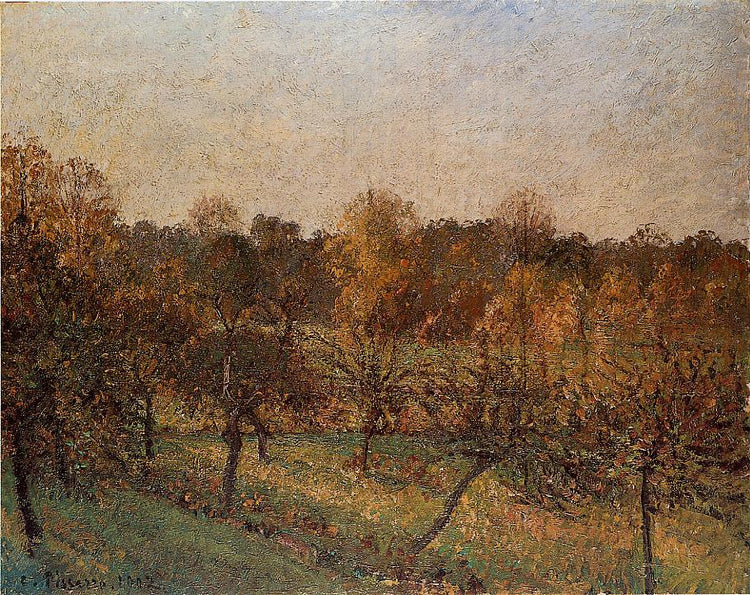 Sunset at Eragny - Camille Pissarro