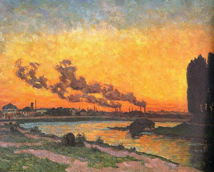Sunset at Ivry by Armand Guillaumin — hand-painted botanical oil painting reproduction on canvas