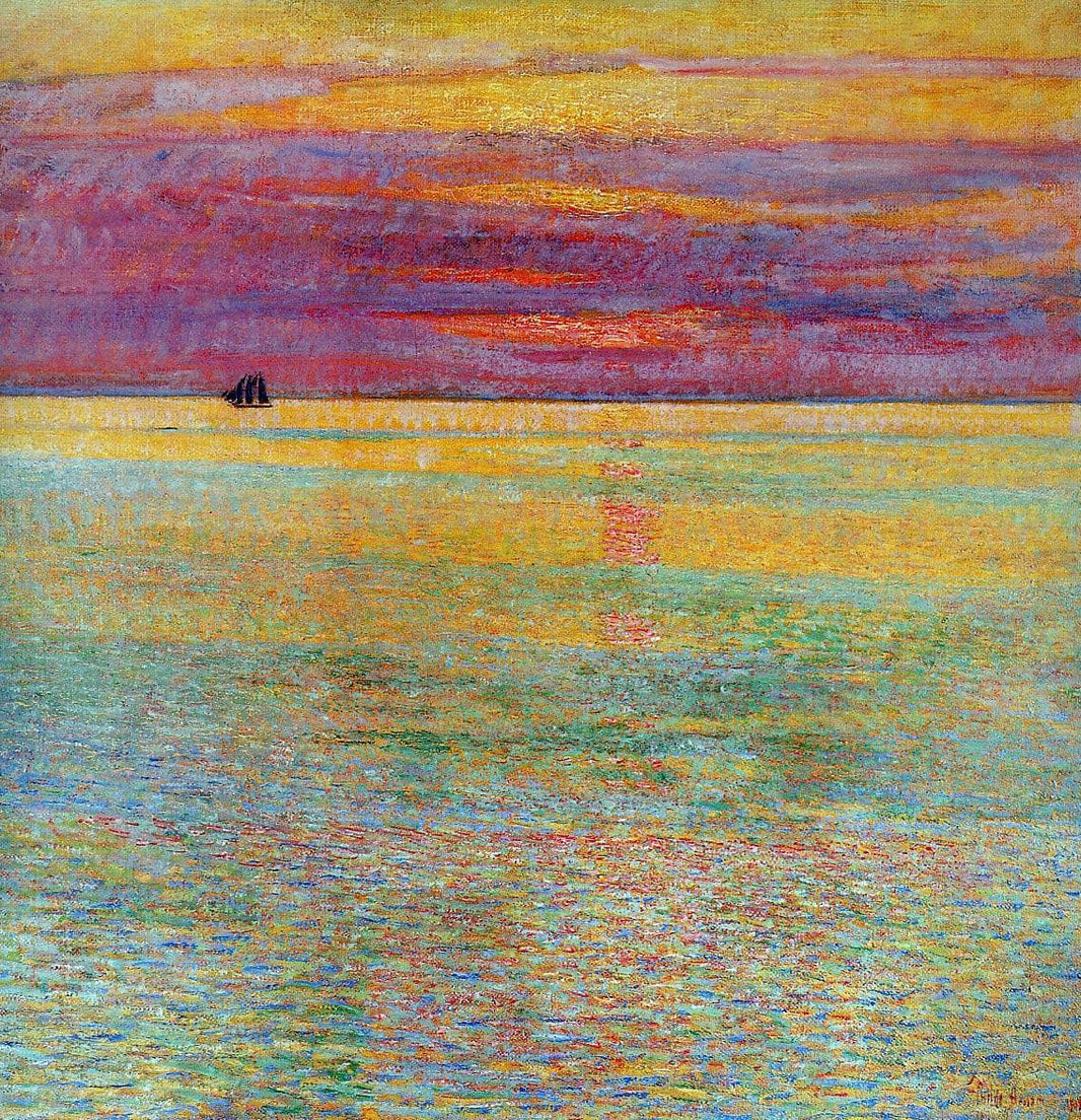 Sunset at Sea by Childe Hassam — hand-painted abstract oil painting reproduction on canvas