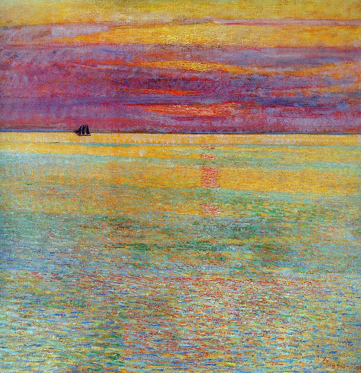 Sunset at Sea by Childe Hassam — hand-painted abstract oil painting reproduction on canvas
