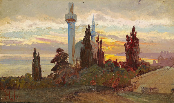 Sunset at the Dolmabahçe Mosque at Istanbul