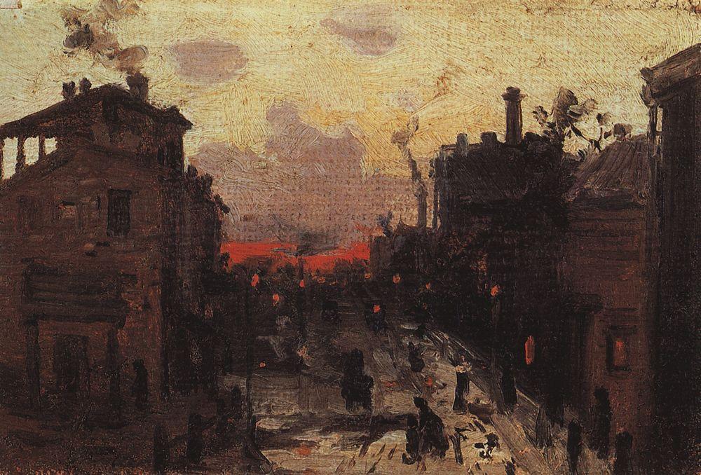 Sunset at the Outskirts of Town - Konstantin Korovin