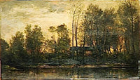 Sunset, Lower Meudon by Charles-Francois Daubigny — hand-painted botanical oil painting reproduction on canvas