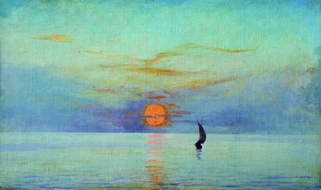 Sunset by Mykola Yaroshenko — hand-painted landscape oil painting reproduction on canvas