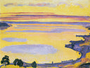 Sunset on Lake Geneva from the Caux by Ferdinand Hodler — hand-painted landscape oil painting reproduction on canvas