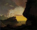 Sunset on the Coast near Naples by Joseph Wright — hand-painted eco oil painting reproduction on canvas