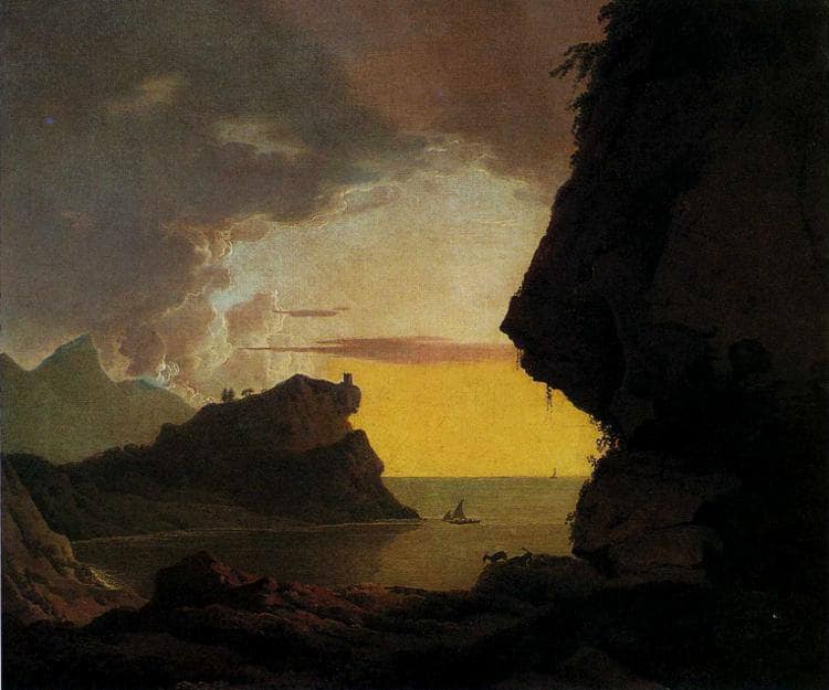 Sunset on the Coast near Naples on gallery wrap