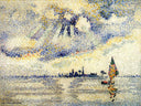 Sunset on the Lagoon, Venice by Henri-Edmond Cross — hand-painted landscape oil painting reproduction on canvas