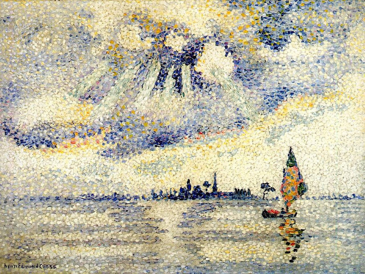 Sunset on the Lagoon, Venice by Henri-Edmond Cross — hand-painted landscape oil painting reproduction on canvas