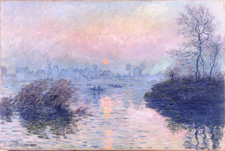 Sunset on the Seine at Lavacourt, Winter Effect by Claude Monet — hand-painted botanical oil painting reproduction on canvas