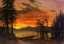 Sunset over the River by Albert Bierstadt — hand-painted botanical oil painting reproduction on canvas