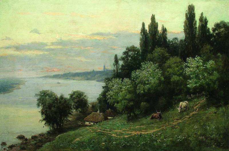 Sunset over the river - Volodymyr Orlovsky